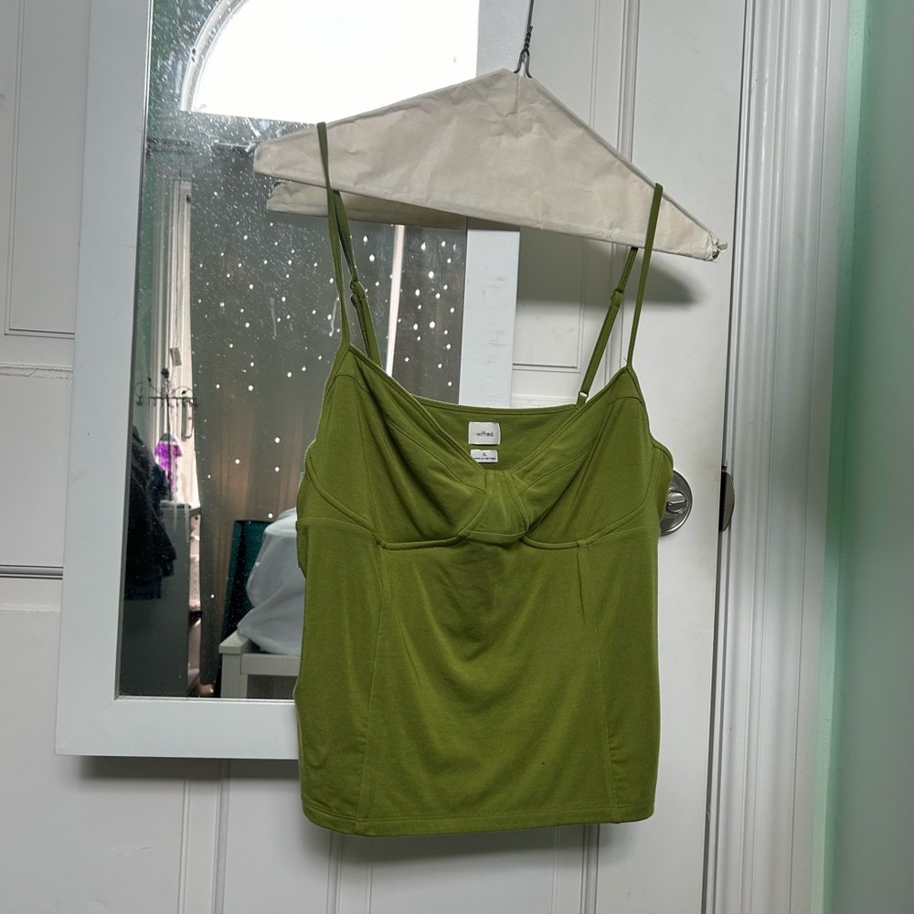 Aritzia Olive Green Bustier Tank Top